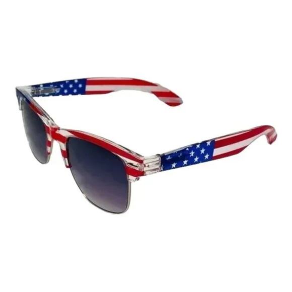 6026 | Black Lens USA Flag Wayfarer Sunglasses - Picture 2 of 5